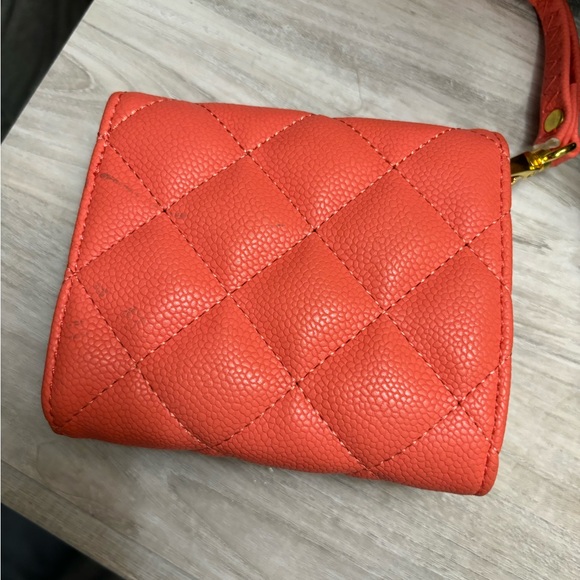 Beautiful Coral & Gold Wristlet/Wallet - Picture 2 of 7